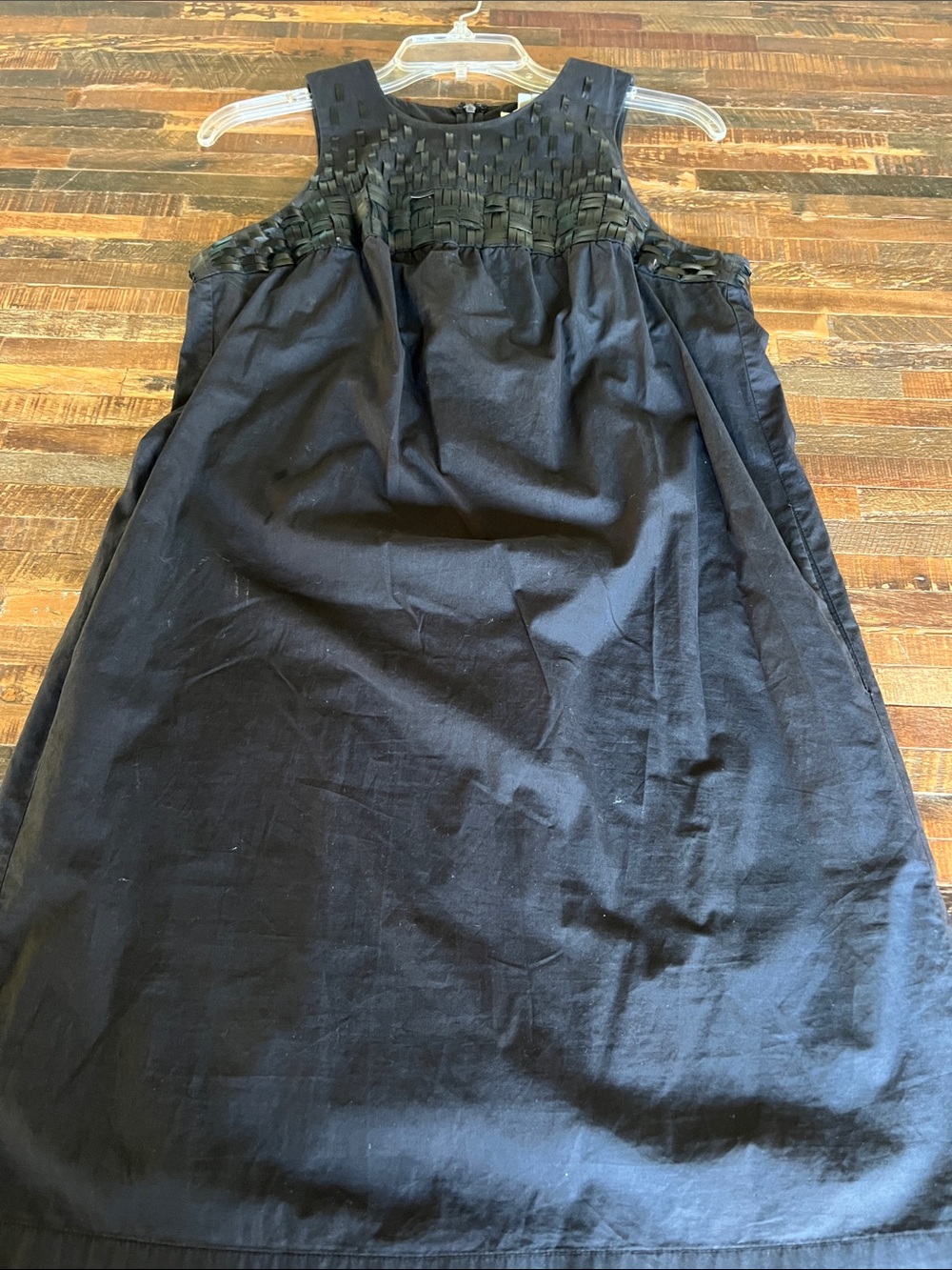 Vince Black Woven Yoke Mini Dress